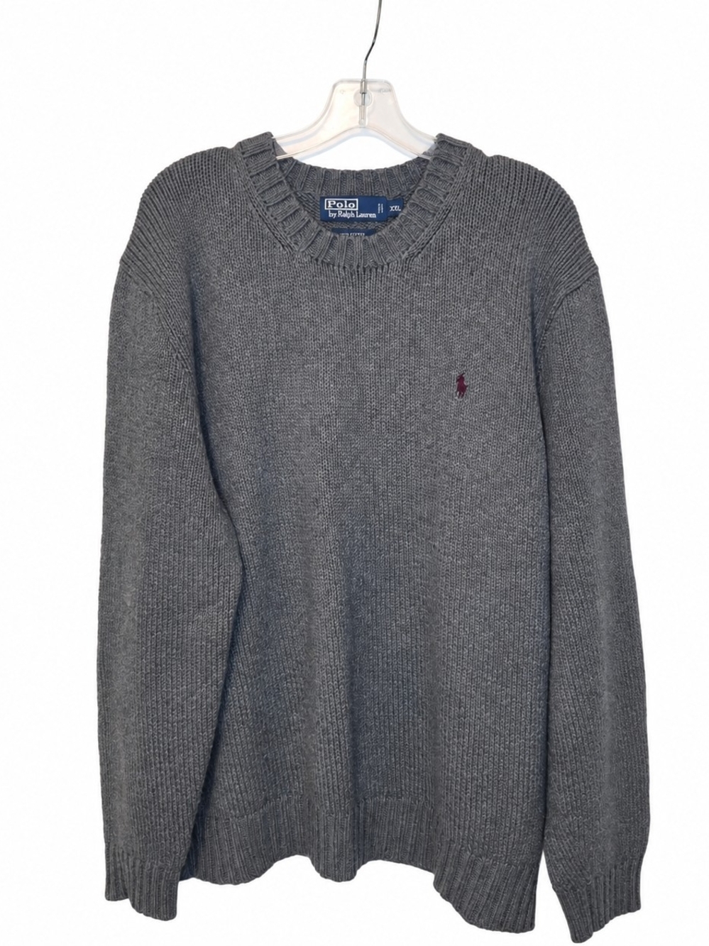 Polo by Ralph Lauren Charcoal Gray Crewneck Sweater with Maroon Pony